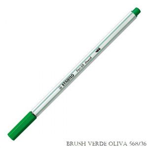 Caneta Stabilo Pen Brush Verde Oliva 568/36