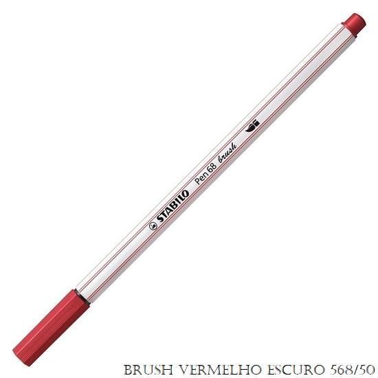 Caneta Stabilo Pen Brush Vermelho Escuro 568/50