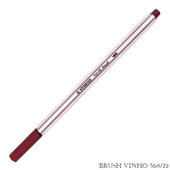 Caneta Stabilo Pen Brush Vinho 568/19