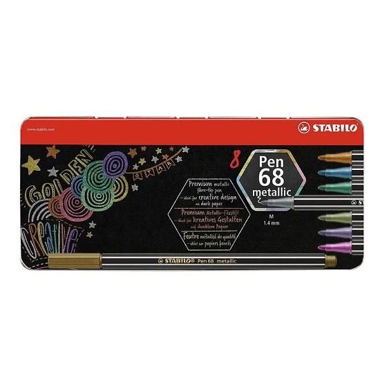 Caneta Stabilo Pen Metallic Com 8 Unidade 6808/8-32