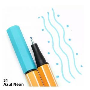 Caneta Stabilo Point Azul Neon 88/031