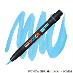 Caneta Uni Posca Brush PCF 350 Azul Claro