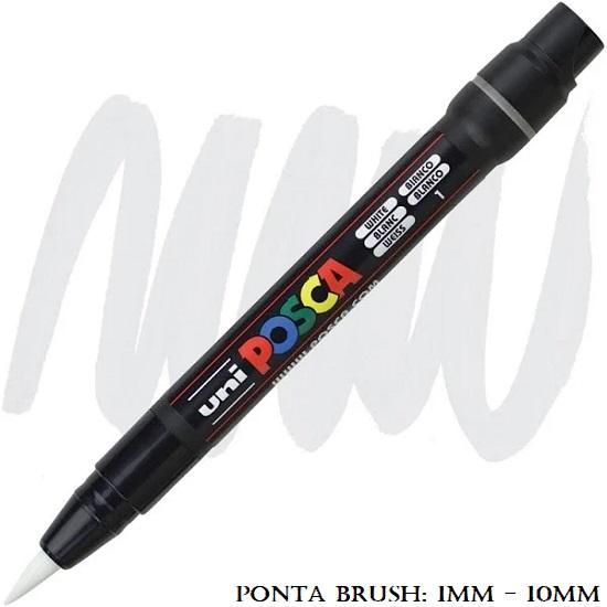 Caneta Uni Posca Brush PCF 350 Branca