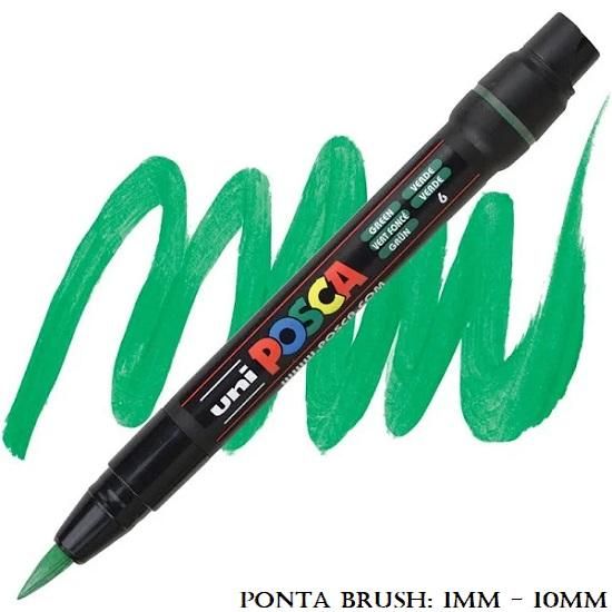 Caneta Uni Posca Brush PCF 350 Verde