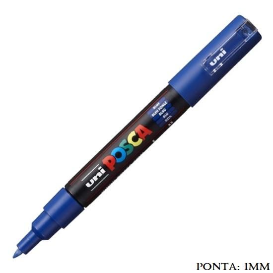 Caneta Uni Posca PC 1MC 1mm. Azul