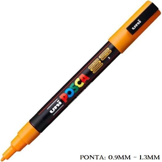 Caneta Uni Posca PC 3M 1.3mm. Amarela Bright