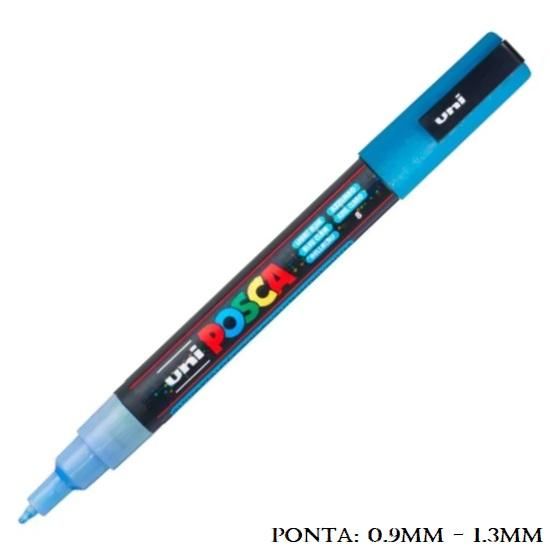 Caneta Uni Posca PC 3M 1.3mm. Azul Cielo