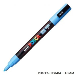 Caneta Uni Posca PC 3M 1.3mm. Azul Claro