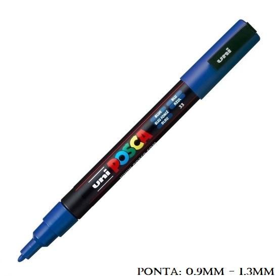 Caneta Uni Posca PC 3M 1.3mm. Azul