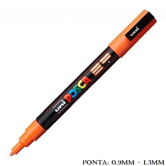 Caneta Uni Posca PC 3M 1.3mm. Laranja