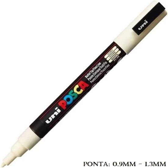 Caneta Uni Posca PC 3M 1.3mm. Marfim