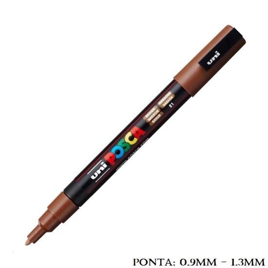 Caneta Uni Posca PC 3M 1.3mm. Marrom