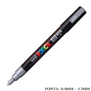 Caneta Uni Posca PC 3M 1.3mm. Prata