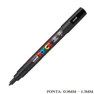 Caneta Uni Posca PC 3M 1.3mm. Preta