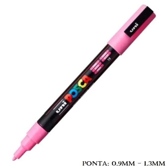 Caneta Uni Posca PC 3M 1.3mm. Rosa