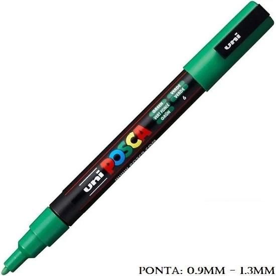 Caneta Uni Posca PC 3M 1.3mm. Verde