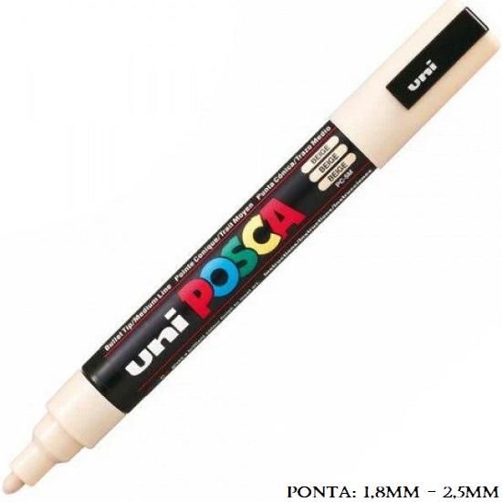 Caneta Uni Posca PC 5M 2.5mm. Bege