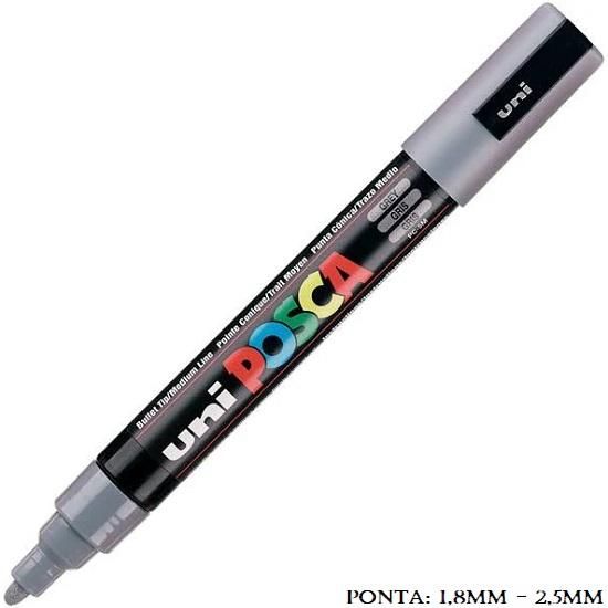 Caneta Uni Posca PC 5M 2.5mm. Cinza Gris