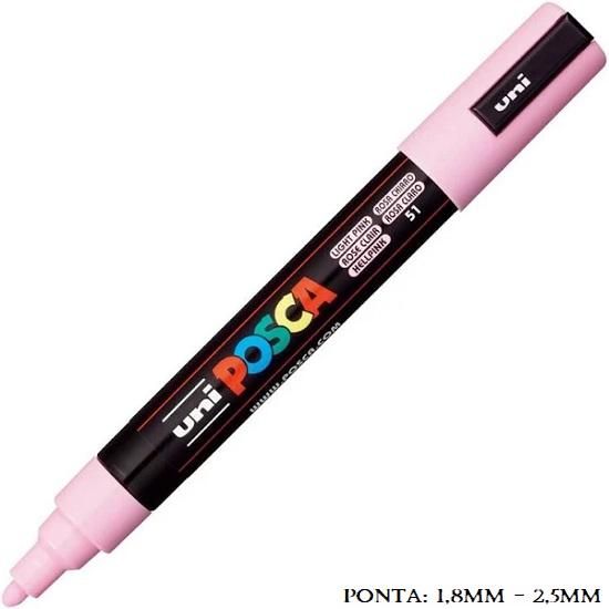 Caneta Uni Posca PC 5M 2.5mm. Rosa Claro