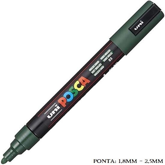 Caneta Uni Posca PC 5M 2.5mm. Verde Inglês