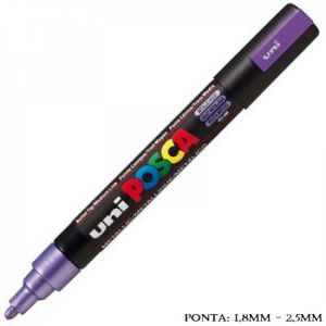 Caneta Uni Posca PC 5M 2.5mm. Violeta Metálica