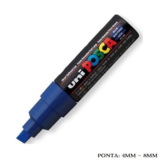 Caneta Uni Posca PC 8K 8.0mm Azul Escuro