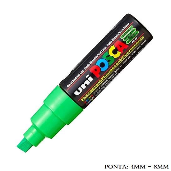 Caneta Uni Posca PC 8K 8.0mm Verde Fluorescente