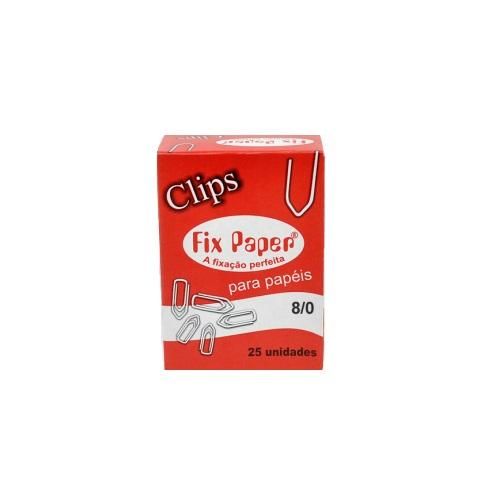 Clips N° 8/0 Com 25 Unidades Fix Paper