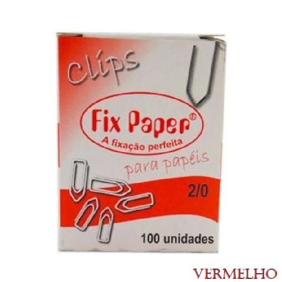 Clips Vermelho N° 2/0 Com 100 Unidades Fix Paper