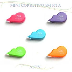 Corretivo Em Fita 5mmx4M Tape Mini Neon Cis - Envio do Corretivo Conforme Disponibilidade do Estoque