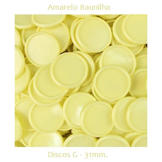 Discos G 31mm. Amarelo Baunilha Com 12 Unidades Pop Disc