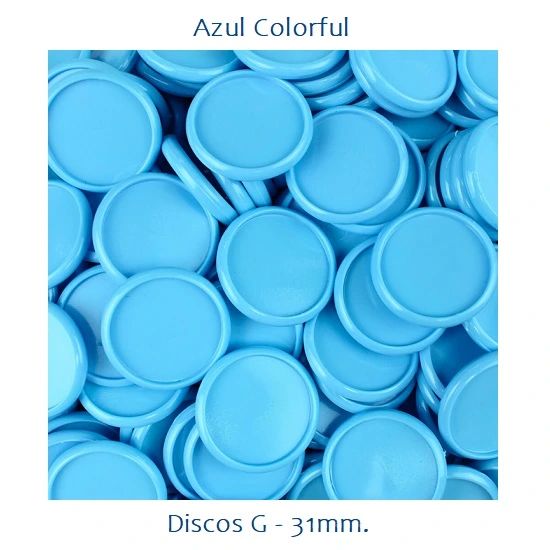 Discos G 31mm. Azul Colorful Com 12 Unidades Pop Disc