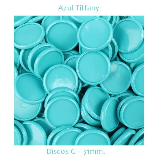 Discos G 31mm. Azul Tiffany Com 12 Unidades Pop Disc