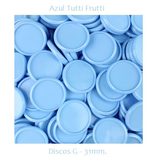 Discos G 31mm. Azul Tutti Frutti Com 12 Unidades Pop Disc