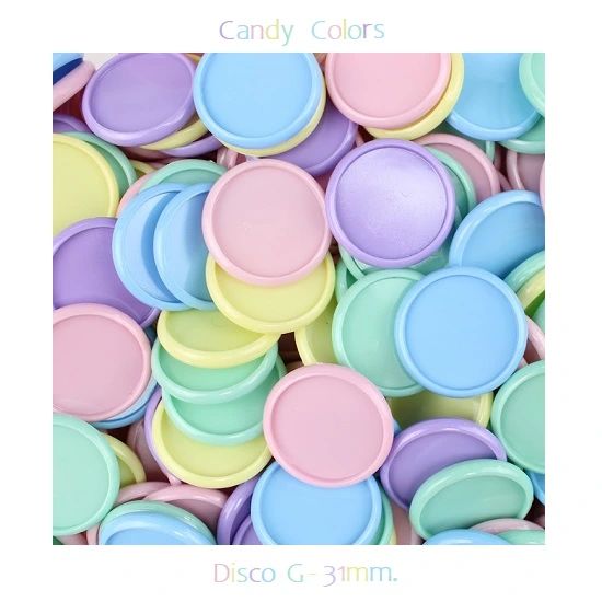 Discos G 31mm. Candy Colors  Com 12 Unidades Pop Disc