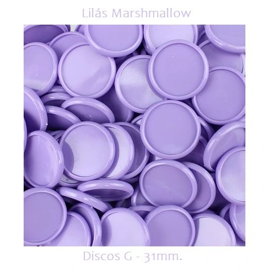 Discos G 31mm. Lilás Marshmallow Com 12 Unidades Pop Disc