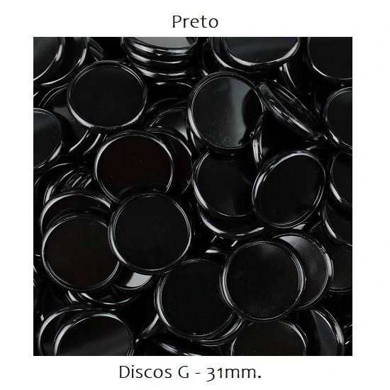 Discos G 31mm. Preto Com 12 Unidades Pop Disc