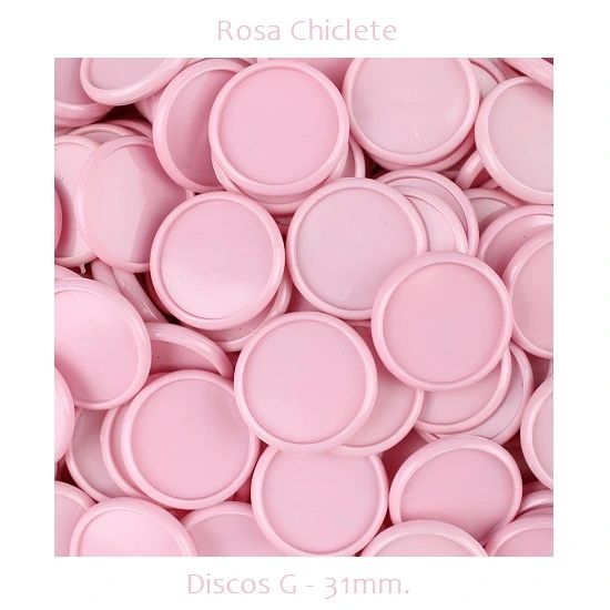 Discos G 31mm. Rosa Chiclete Com 12 Unidades Pop Disc