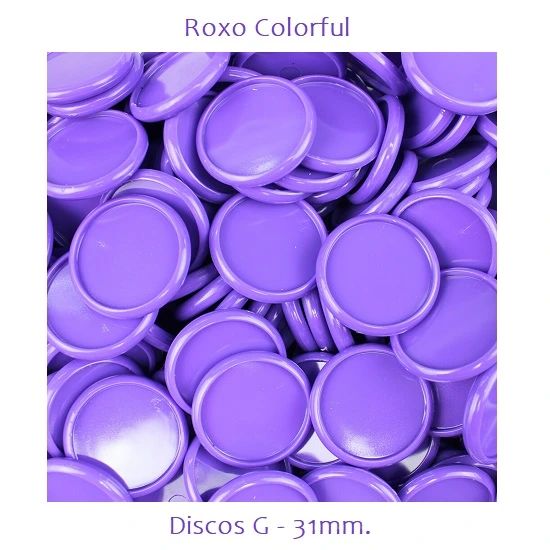 Discos G 31mm. Roxo Colorful Com 12 Unidades Pop Disc