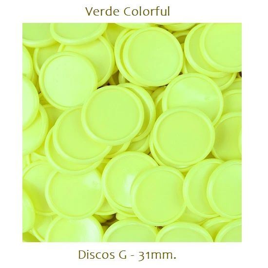 Discos G 31mm. Verde Colorful Com 12 Unidades Pop Disc