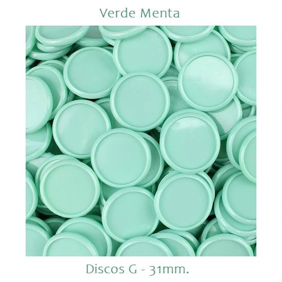 Discos G 31mm. Verde Menta Com 12 Unidades Pop Disc