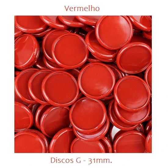 Discos G 31mm. Vermelho Com 12 Unidades Pop Disc