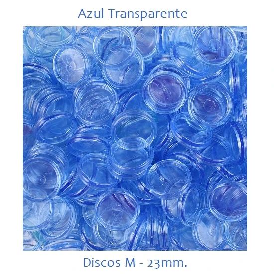 Discos M 23mm. Azul Transparente Com 12 Unidades Pop Disc