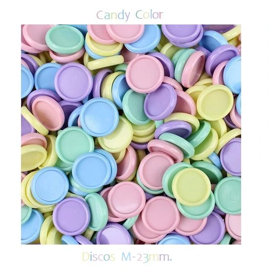 Discos M 23mm. Candy Color Com 12 Unidades Pop Disc