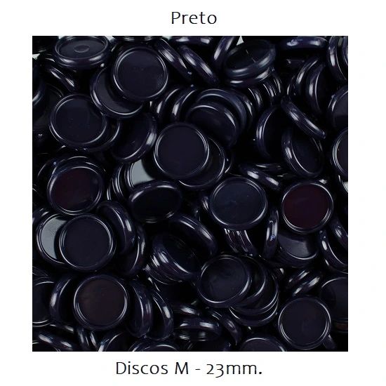 Discos M 23mm. Preto Com 12 Unidades Pop Disc