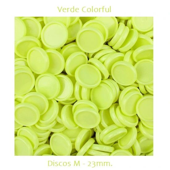 Discos M 23mm. Verde Colorful Com 12 Unidades Pop Disc