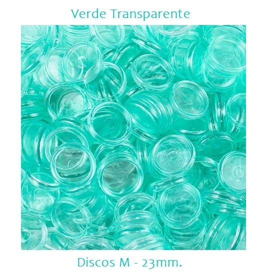 Discos M 23mm. Verde Transparente Com 12 Unidades Pop Disc