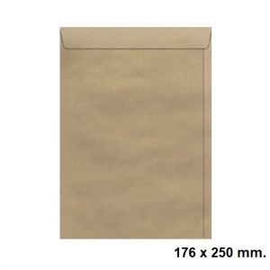 Envelope Saco 176x250mm. Kraft Natural com 10 unidades