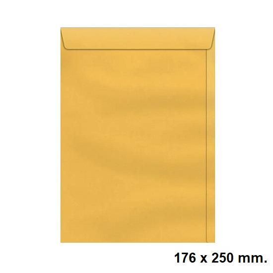 Envelope Saco 176x250mm. Kraft Ouro com 10 unidades