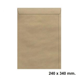 Envelope Saco 240x340mm. Kraft Natural com 10 unidades